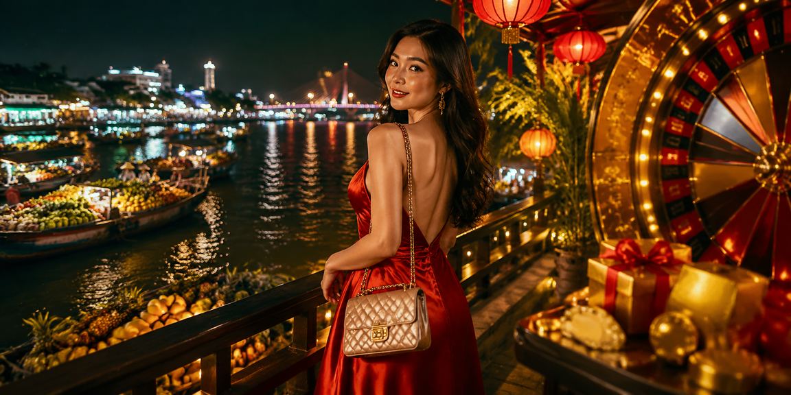 Bối cảnh roulette bên sông Mekong minh họa nhóm live casino trên pr2